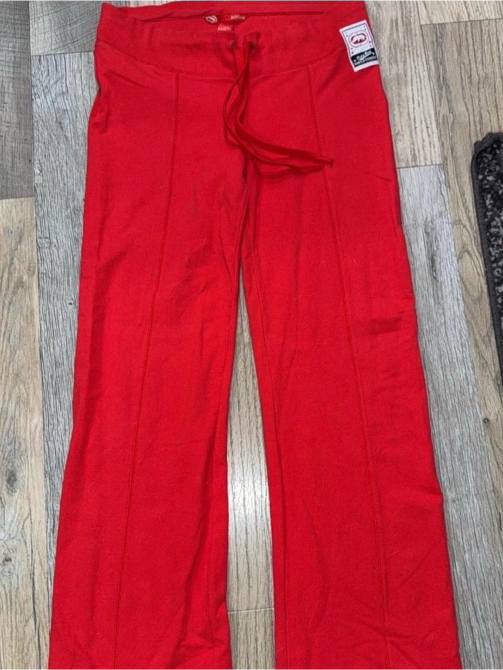Ecko Unlimited Red Drawstring Wide-Leg Track Pants